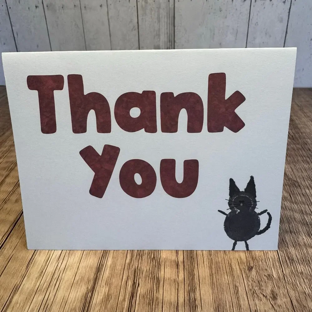 Greeting Cards Blank Cards Thank You Notes Black Cat Lover 6 w/Envelopes NEW!